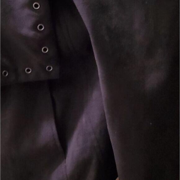 Express Jacket Small Faux Suede Grommet Waterfall Drape Whimsigoth Rocker Chic - Picture 6 of 8